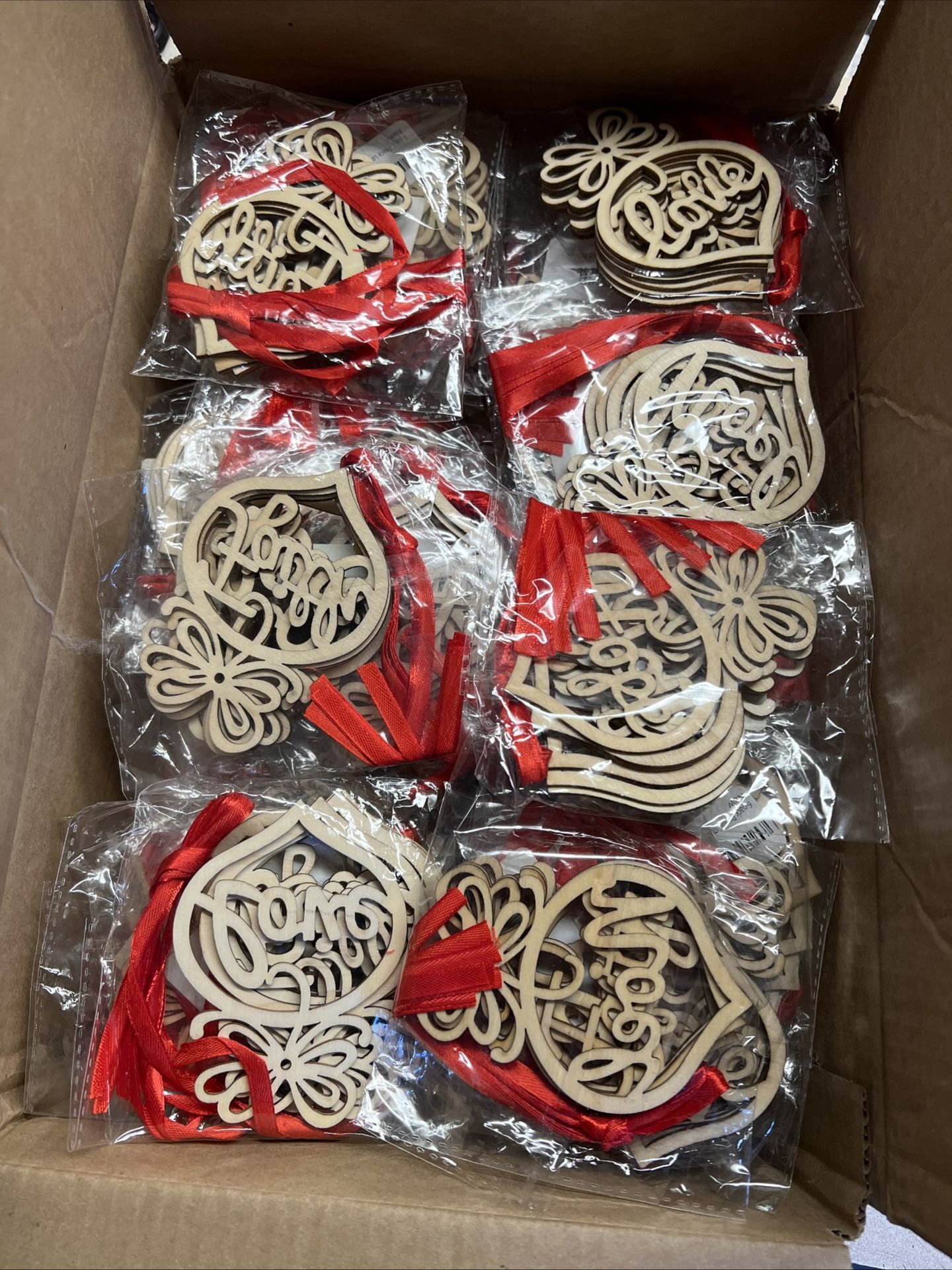 264pcs Christmas Ornaments Laser Cut Wood Xmas For Kids Arts And Crafts Painting