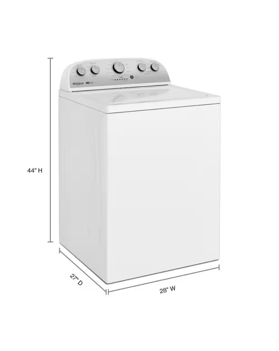 Whirlpool 3.8 - 3.9 cu.ft. Top Load Washer in White with 2 in 1 Removable Agitator And Matching Gas Dryer