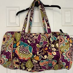 Vera Bradley Plum Crazy Retired Large Duffel Bag