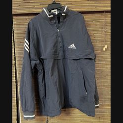 Used Adidas Windbreaker Jacket Grey Men 