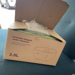 Cat Water Fountain with Visible Water Level Window, White Grey 2L