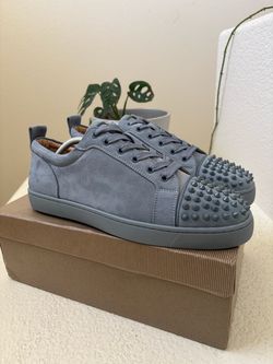 Christian Louboutin Louis Junior Spike Grey Suede