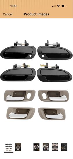 Interior & Exterior Door Handles, Compatible with 1 Honda Accord Inside & Outside Front & Rear Left Driver & Right Passenger Side Door Handles