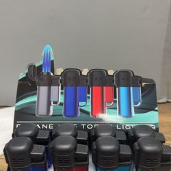 Techno  tri flame torch lighters 16 pack refillable