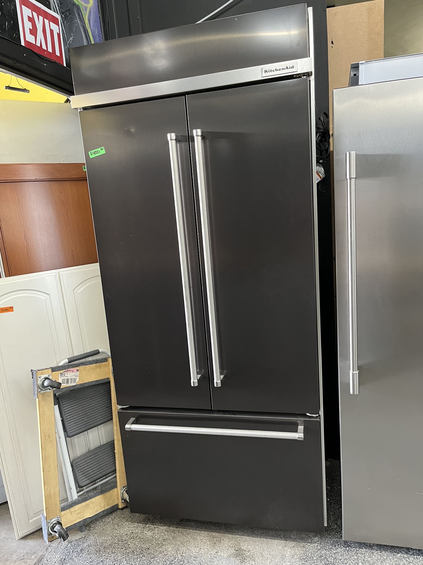 Built In Kitchen Aid Black Stainless 36 Inch Refrigerator With Ice Maker