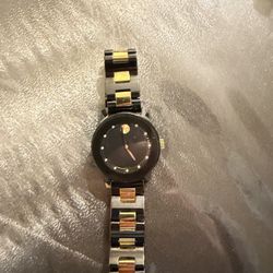 women Watch Movado Luxury Black And Gold