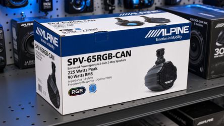 Alpine Cage Mounted 6 1/2" Powersports Speakers with RGB Lighting 225 Watts Speaker Pods with Clamps SPV-65RGB-CAN