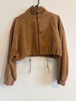 Brown Corduroy 2 piece set from SHEIN