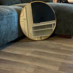 ✨ Round Gold Wall Mirror — $30
