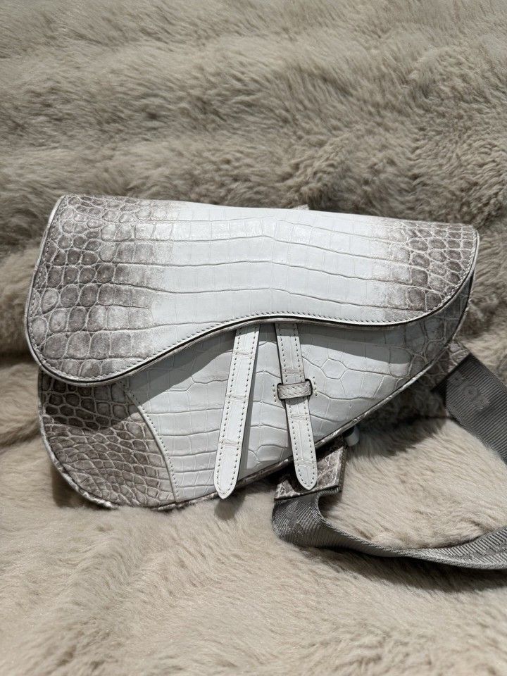 Christian Dior Saddle Bag Himalaya Crocodile