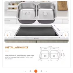 32 Inch Double Bowl Undermount Sink