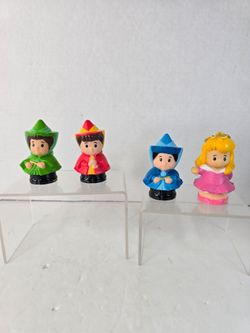 Fisher Price Little People SLEEPING BEAUTY Toy Figures AURORA, FAIRY GODMOTHERS