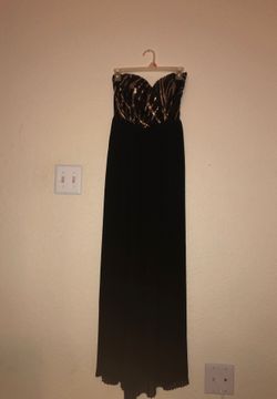 Strapless long black dress