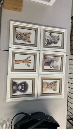 Safari Nursery (6) baby animals and frames