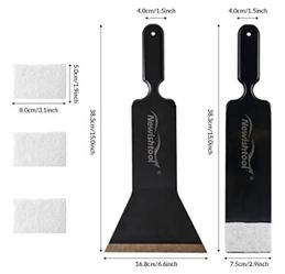 Window Tint Tools Bulldozer Squeegee Kit Wide Mouth & Scrubber Paddle Black New