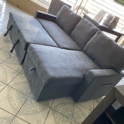 Grey Sectional Pull Out Bed &USB 🔌‼️take It Home With $39 Easy Approval ‼️