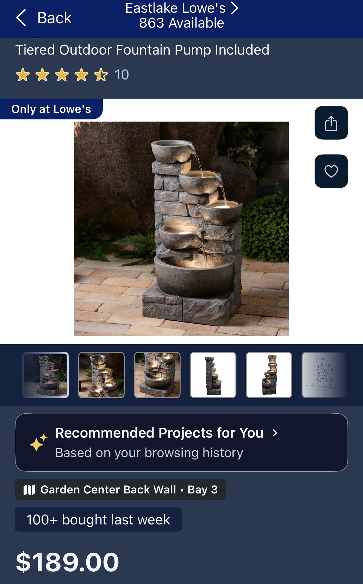 Style Selection Outdoor Fountain