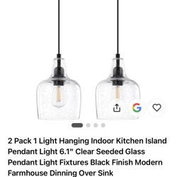 New Normal Retail $79.99, 2 Pack 1 Light Hanging Indoor Pendant Light