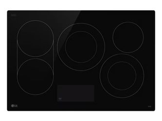 LG 30-in 5 Burners Smooth surface Black Smart Compatible Electric Cooktop Model #CBEW3017BE