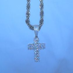 Moissanite Cross Chain