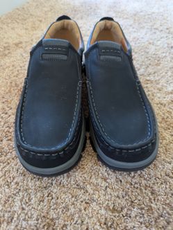 Black faux loafers