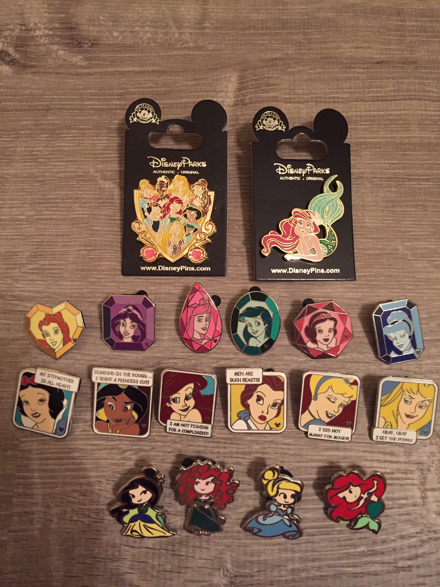 18 Disney pins tradable princess set