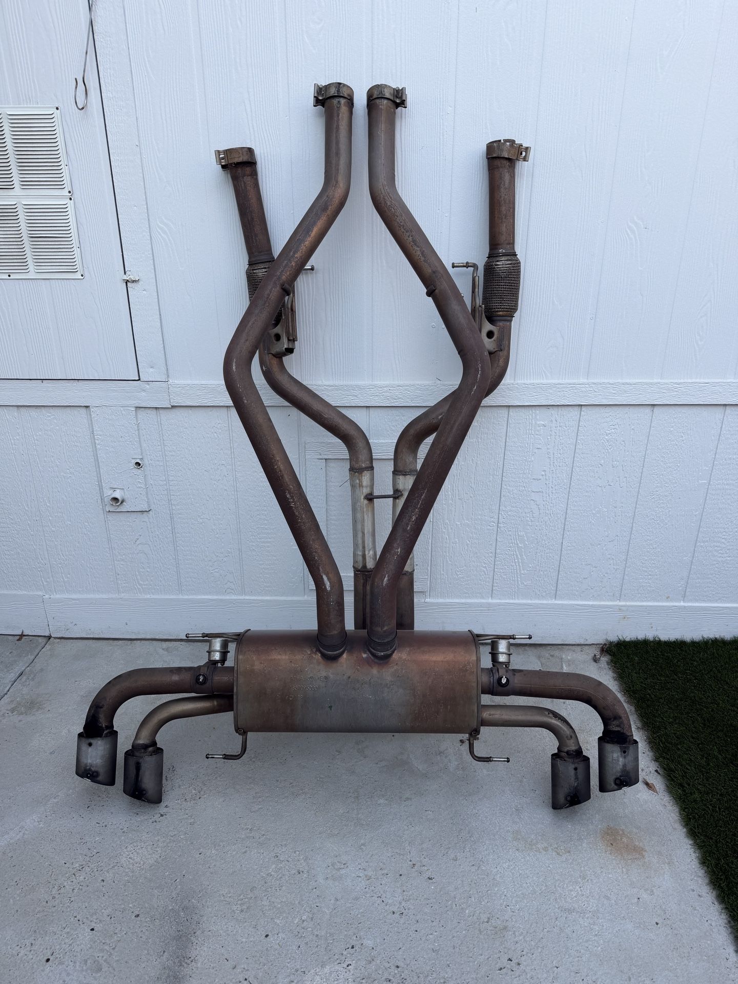 Title Alfa Romeo Giulia Quadrifoglio Oem Catback W/ resonator Delete b b