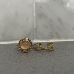 Set of 2 Gold-Plated Rings