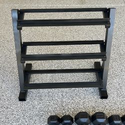 Custom Matte Black Dumbbell Rack (with Dumbbells)