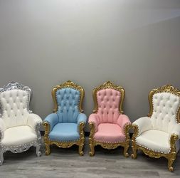 Baroque Throne Chairs Set of 4