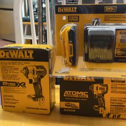 3/8 Compact Impact Wrench  1/4 Impact Driver with 20v Battery and Charger 