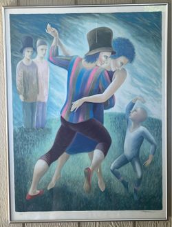 Listed artist Paul Kor (1(contact info removed)) Artist Proof Lithograph Androgynous Art