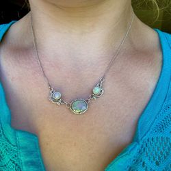Opal Silver Necklace