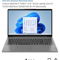 Lenovo IdeaPad 3 15IAU7 15.6" Touch Laptop Core i5-1235U 8GB Ram 256GB SSD W11H 
