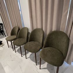 4 Brand New Beautiful Green Dining Chiars