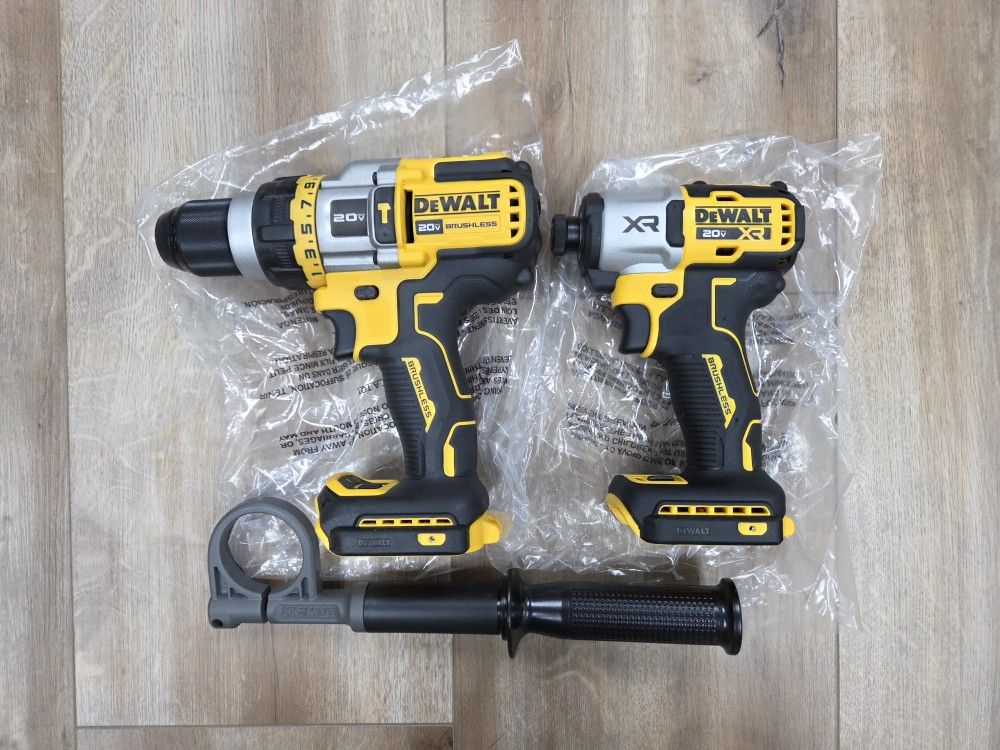 NEW DeWalt 20V Flexvolt Brushless Hammer Drill & XR 3-Speed Impact Driver Combo TOOLS ONLY