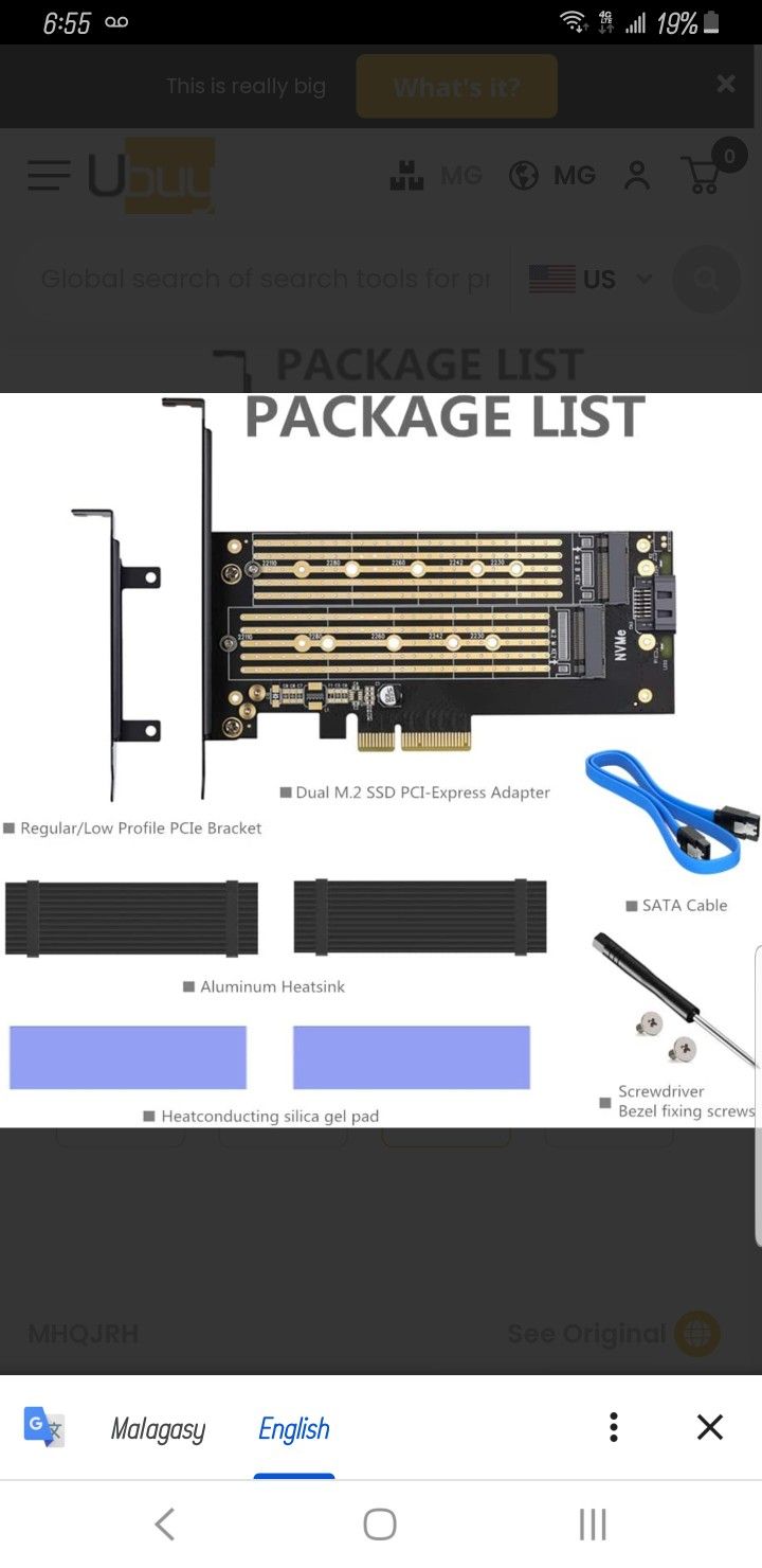 Dual M.2 PCIE Adapter for SATA or PCIE NVMe SSD with Advanced Heat Sink