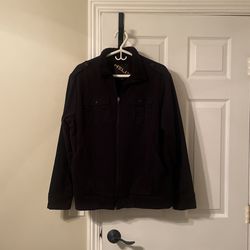 Mens Helix Black Fleece Lined Jacket Large