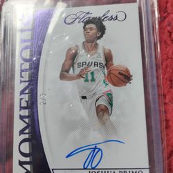 2021-22 Flawless Basketball Mementous Joshua Primo 2/3