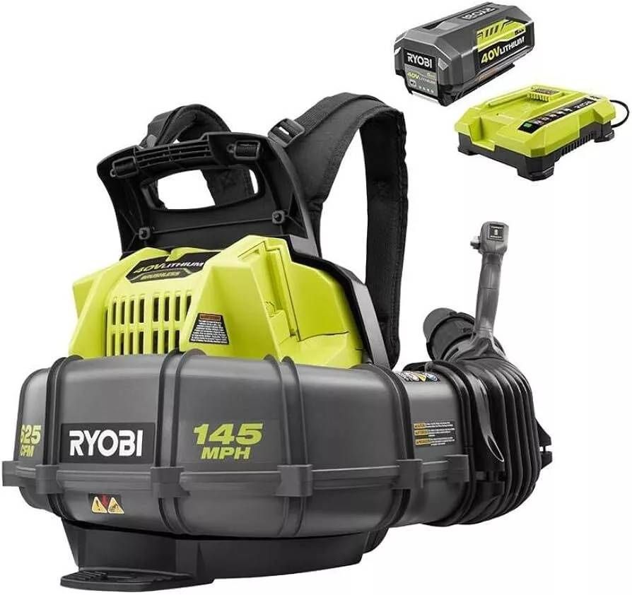 RYOBI RY40440 145 MPH 625CFM 40V Lithium-Ion Cordless Backpack Leaf Blower Kit