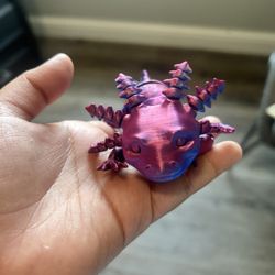 Blue And Purple 3-D Printed Axolotl