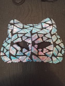 Holographic Sequin Cat Eye Masquerade Mask