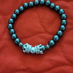 Dark gray Stretch bracelet with hematite beads