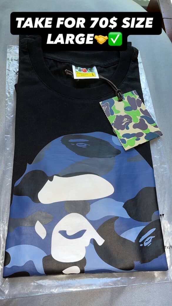 Bape Shirt Blue Camo