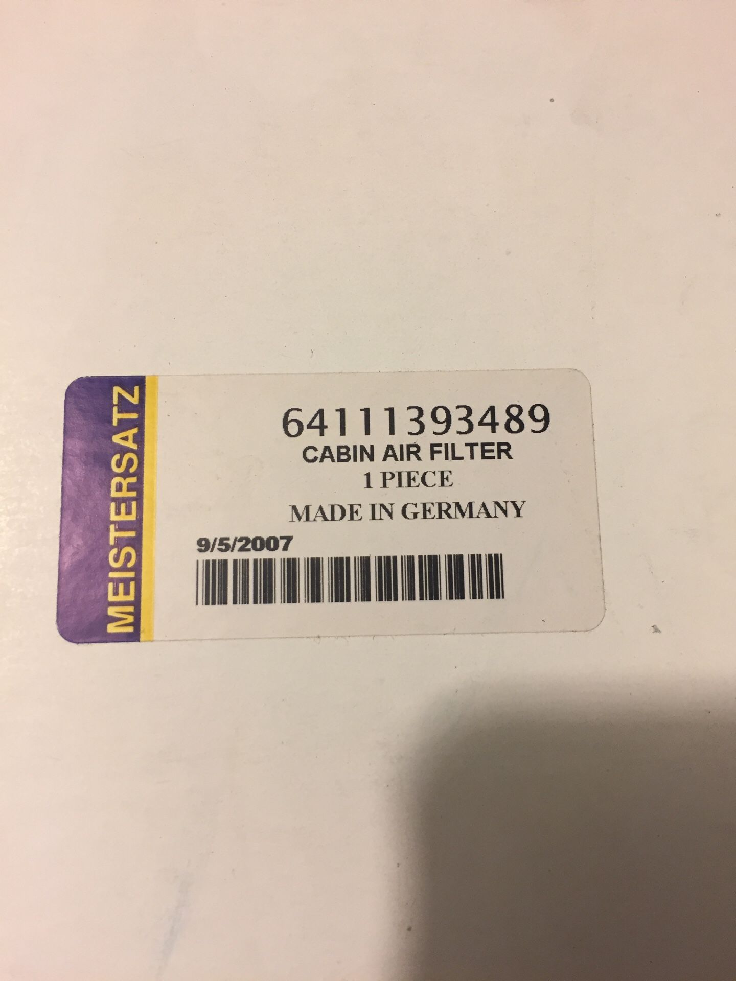 E36 Bmw cabin filter