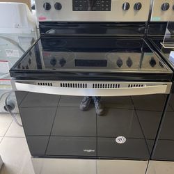 WHIRLPOOL GLASS TOP STOVE STAINLESS STEEL 