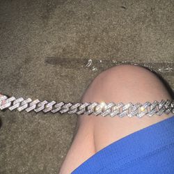 Moissanite And Silver Chain And Bracelet 