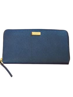 Kate Spade Royal Blue Saffiano Leather long Wallet 