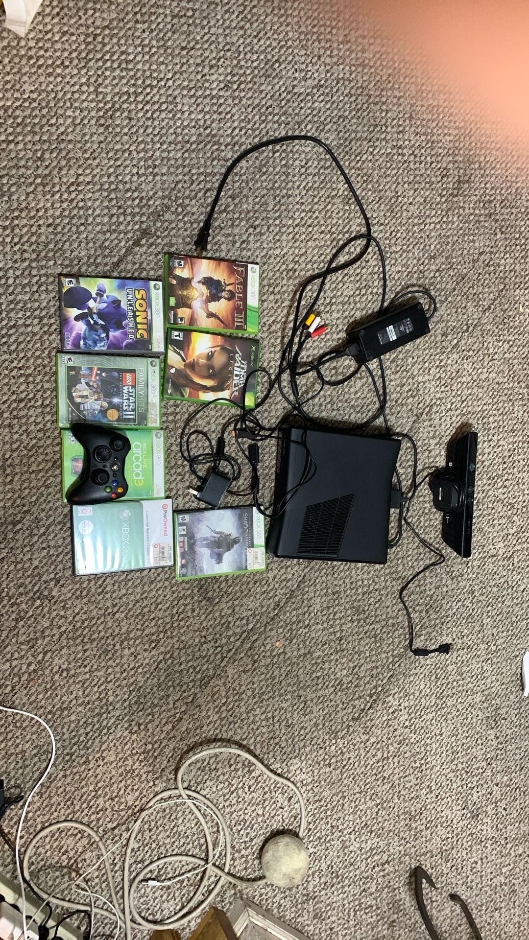 X Box 370 With Controller , Games , Camera
