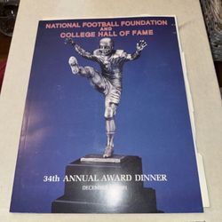 1991 National Football foundation & College Hall Of Fame Awards Dinner Program